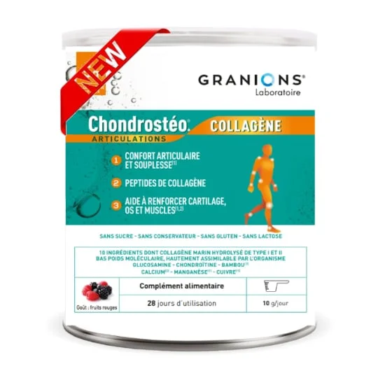 Complément Alimentaire Chondrostéo Articulations Collagène aux Fruits Rouges