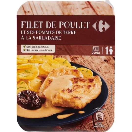 Plat cuisiné poulet pommes de terre