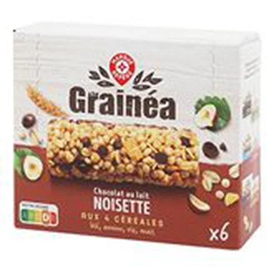 Barres de céréales Gainea Chocolat lait & noisettes