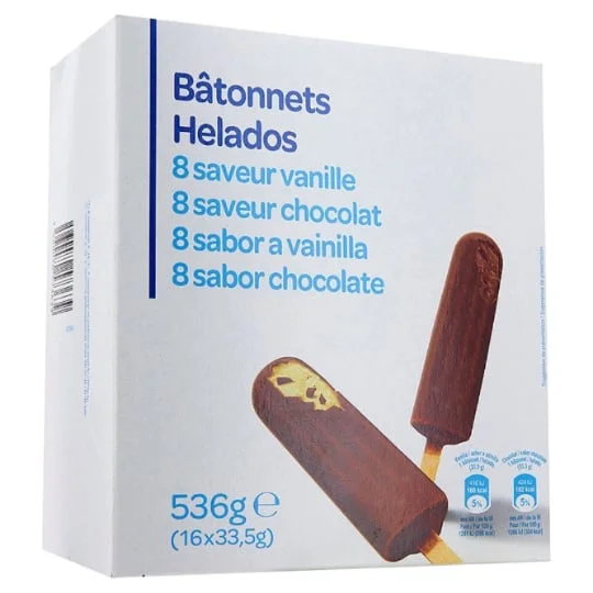 Glaces saveur vanille chocolat