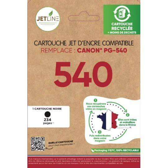 Cartouche d'encre 540 - Noir - Compatible CANON