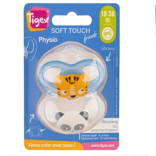 Sucettes physiologique silicone 18 à 36 mois