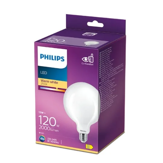 Ampoule LED E27 Globe Blanc-chaud 120W x1