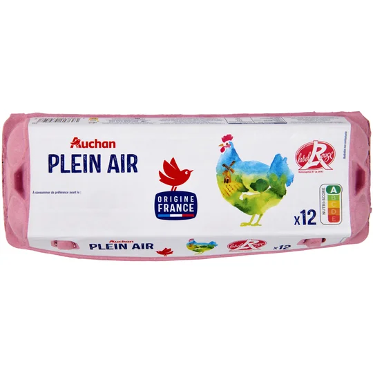 Oeufs de poules élevées en plein air sans OGM Label Rouge