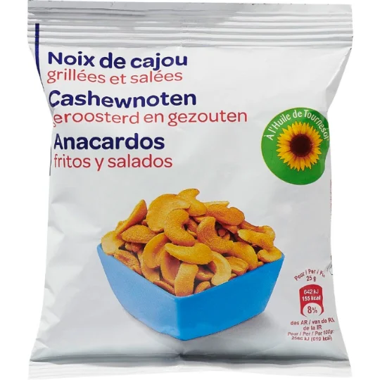 Noix de cajou grillées et salées