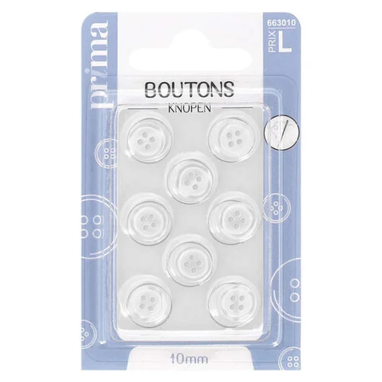 Boutons Blanc 10mm