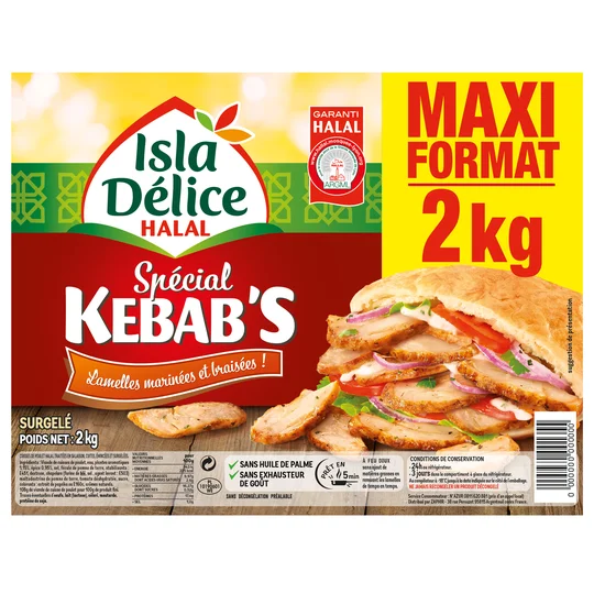 Lamelles Kebab Halal Marinées et Braisées
