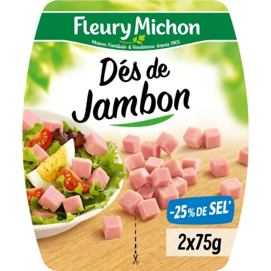 Dés de jambon allégés en sel