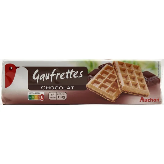 Gaufrettes légère fourrées au chocolat