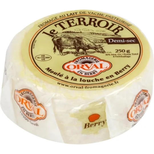 Fromage Demi-sec Au Lait de Vache Pasteurisé 30% Mat.Gr.
