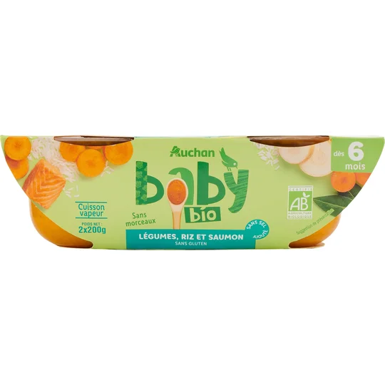 Bol légumes riz et saumon bio dés 6 mois