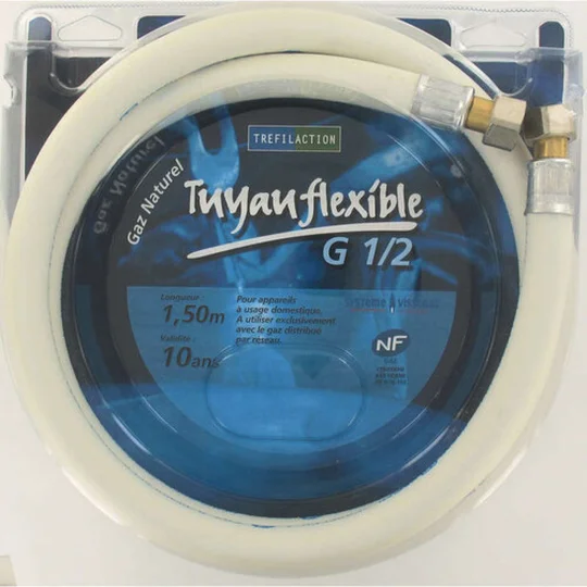 Tréfilaction Tuyau flexible gaz naturel 10A 1,5m