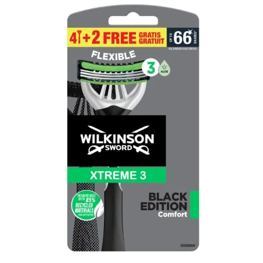 Rasoir Jetable Flexible Xtreme 3 Black Edition Comfort