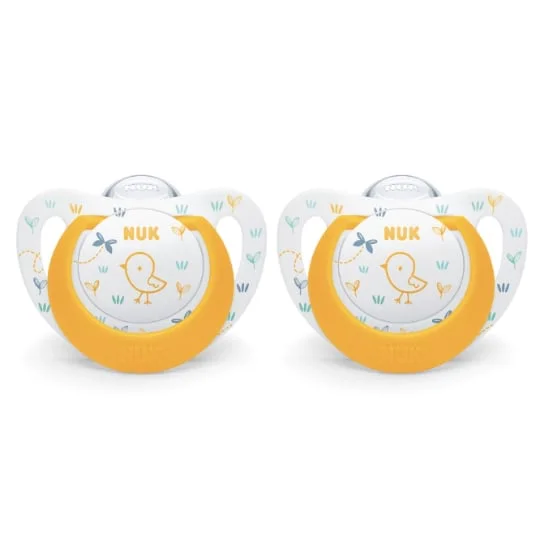 Sucettes jaune silicone 6-18 mois