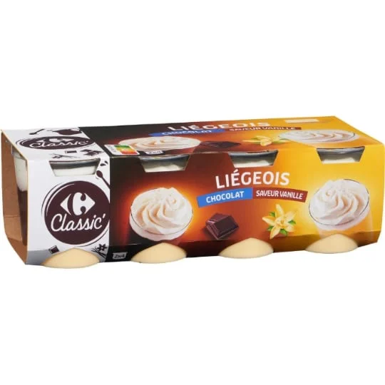 Liégeois chocolat et vanille