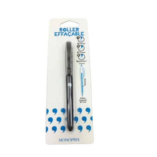 Monoprix Roller Effaçable Rechargeable Noir