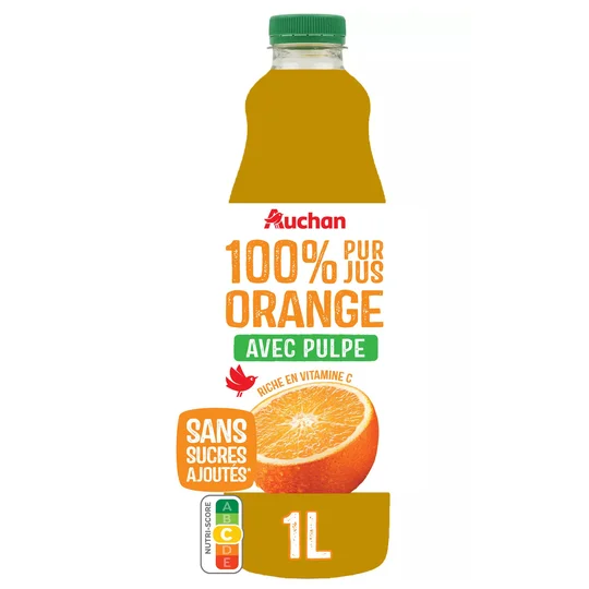 Pur jus d'orange avec pulpe