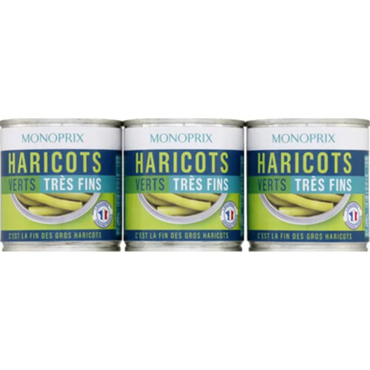 Haricots verts très fins coupés