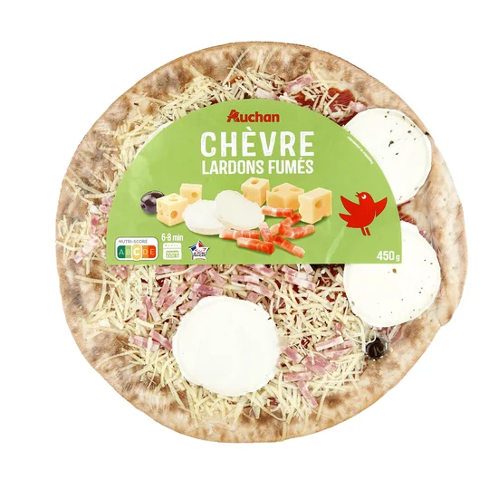 Pizza chèvre et lardons fumés