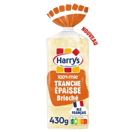 Pain de mie 100% Mie brioché tranches épaisses sans croûte sans additifs