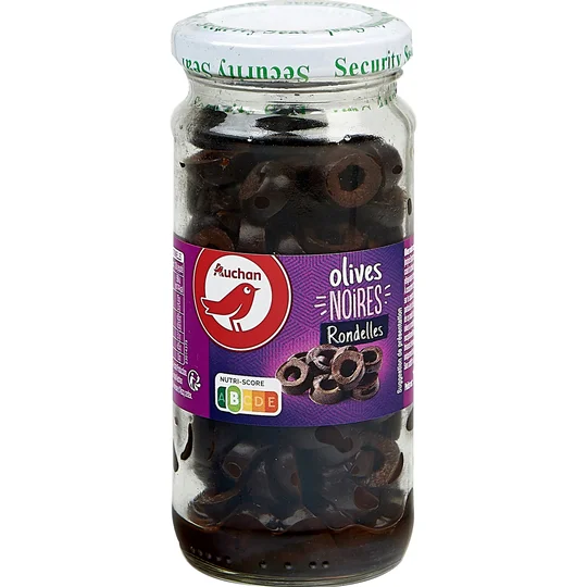 Olives noires rondelles en bocal