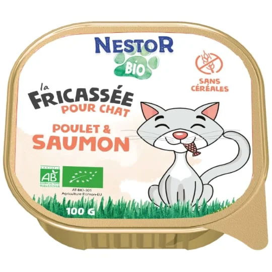 Pâtée pour chat saumon Bio