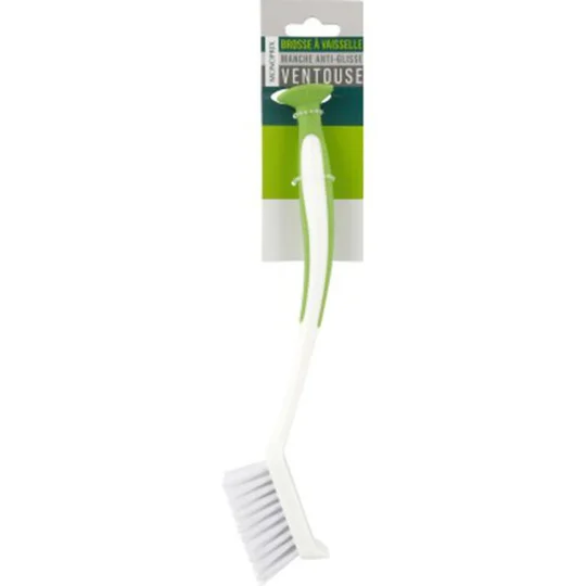 Brosse à vaisselle manche anti-glisse ventouse
