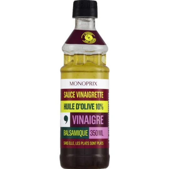 Sauce vinaigrette, huile d'olive 10% & vinaigre balsamique