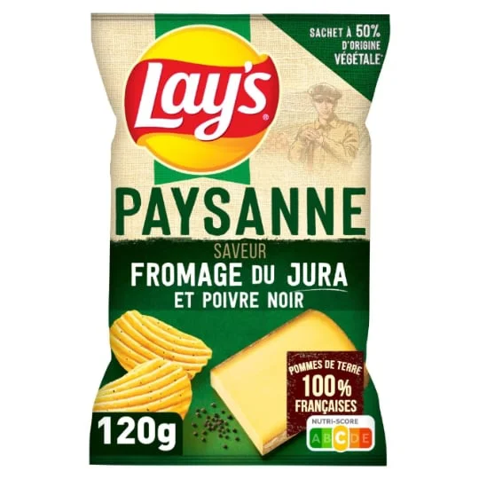 Chips recette paysanne saveur fromage du Jura et poivre noir