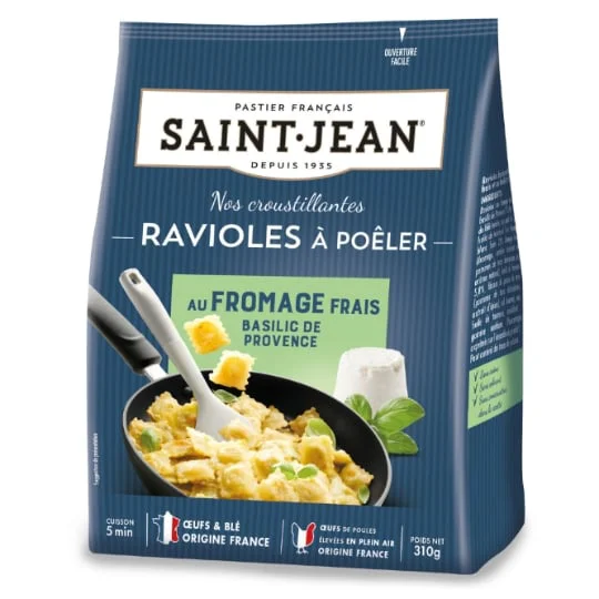 Ravioles à poêler fromage frais/basilic