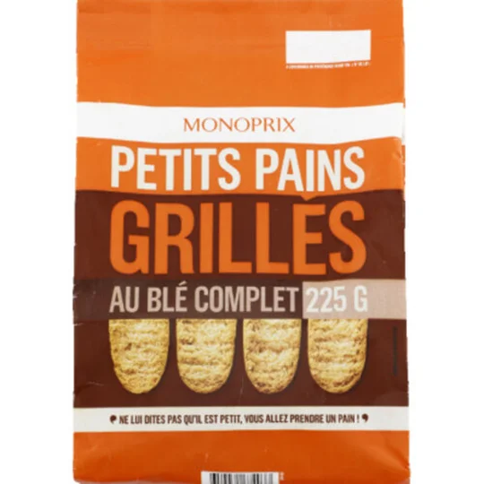 Petits pains grillés au blé complet