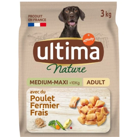 Croquettes pour chien medium maxi au poulet