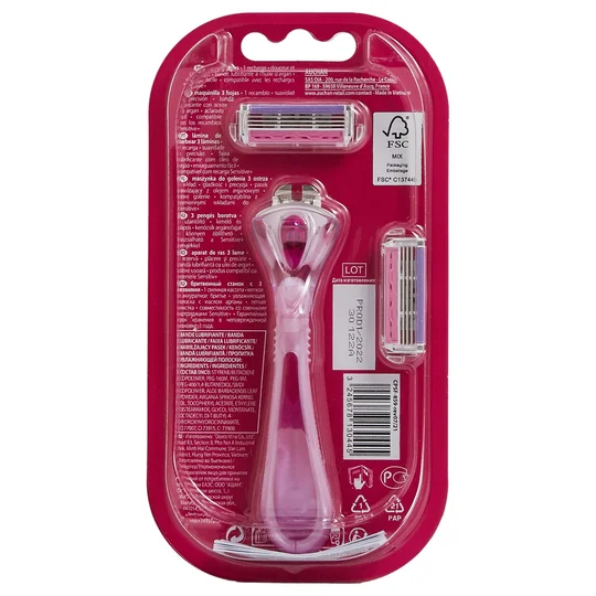 Sensitive + Rasoir douceur et précision 3 lames
