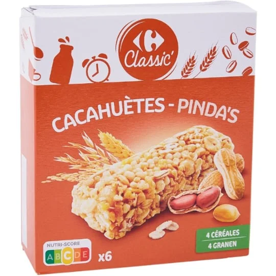 Barres 4 céréales cacahuètes