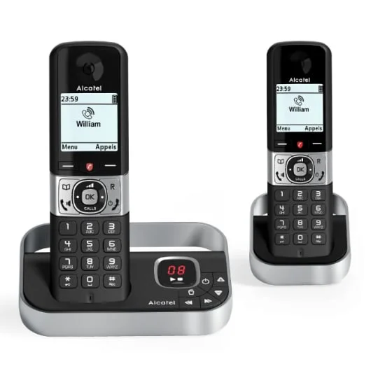 Téléphone fixe sans fil avec répondeur Duo F890 Voice - ATL1422122 - Noir