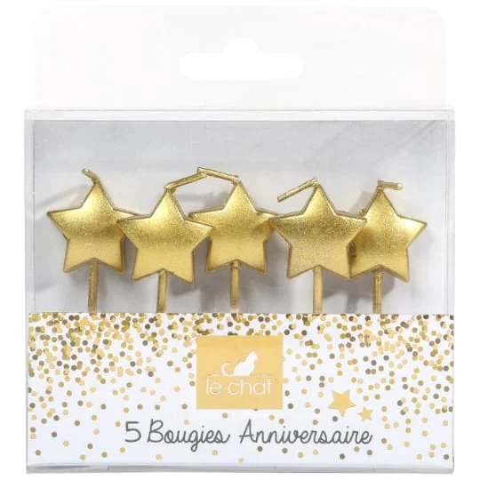 Bougie étoile dorée