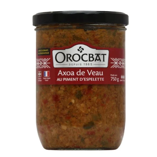 Plat cuisiné axoa de veau Espelette