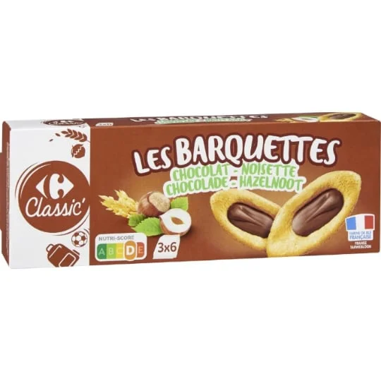 Biscuits barquettes choco noisette