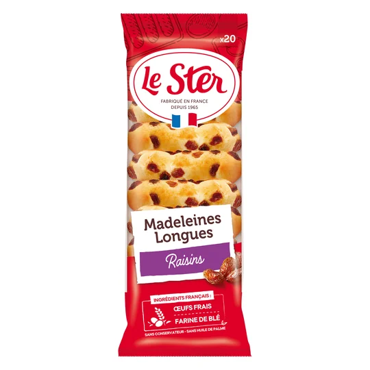 Madeleine longues Raisins - x20
