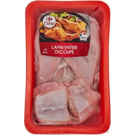 Lapin entier découpé
