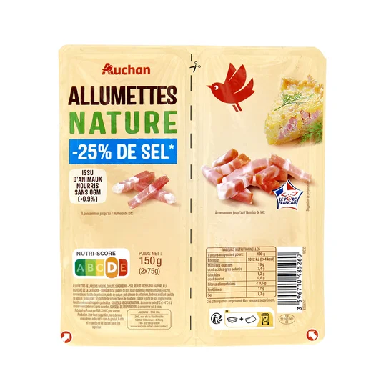 Allumettes nature -25% de sel