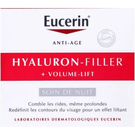 Soin crème de nuit visage anti-âge hyaluron filler + volume lift