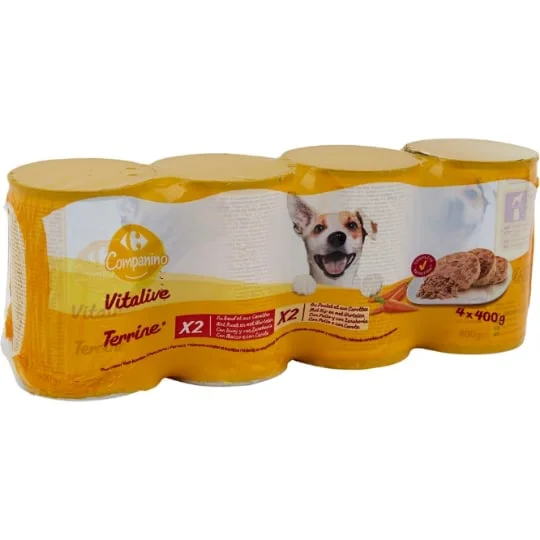 Pâtée pour chien viandes carottes