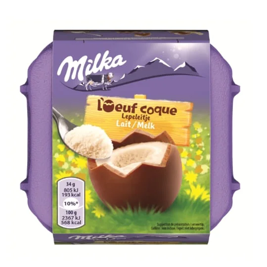 Oeuf coque chocolat au lait fourré crème confiseur