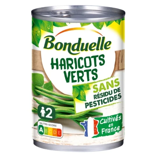 Haricots verts extra-fins sans résidu de pesticides