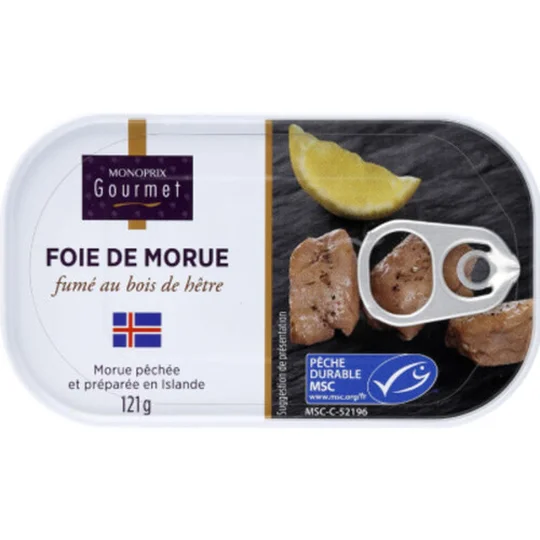 Foie de morue fumé au bois de hêtre