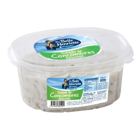 Salade concombres épluchés