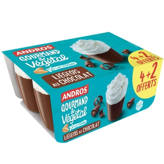 Dessert végétal liégeois chocolat au lait d'amande