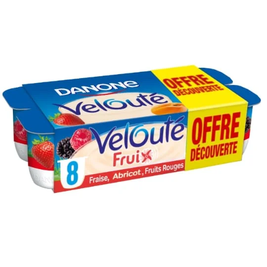Yaourt aux fruits rouges brassé fraise abricot