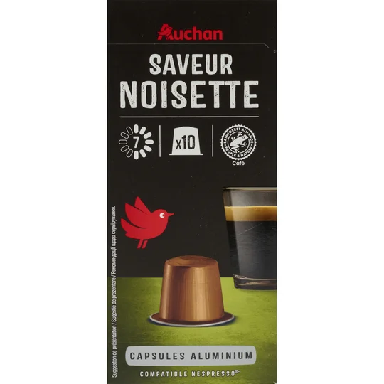 Capsules de café noisette intensité 7 compatibles Nespresso
